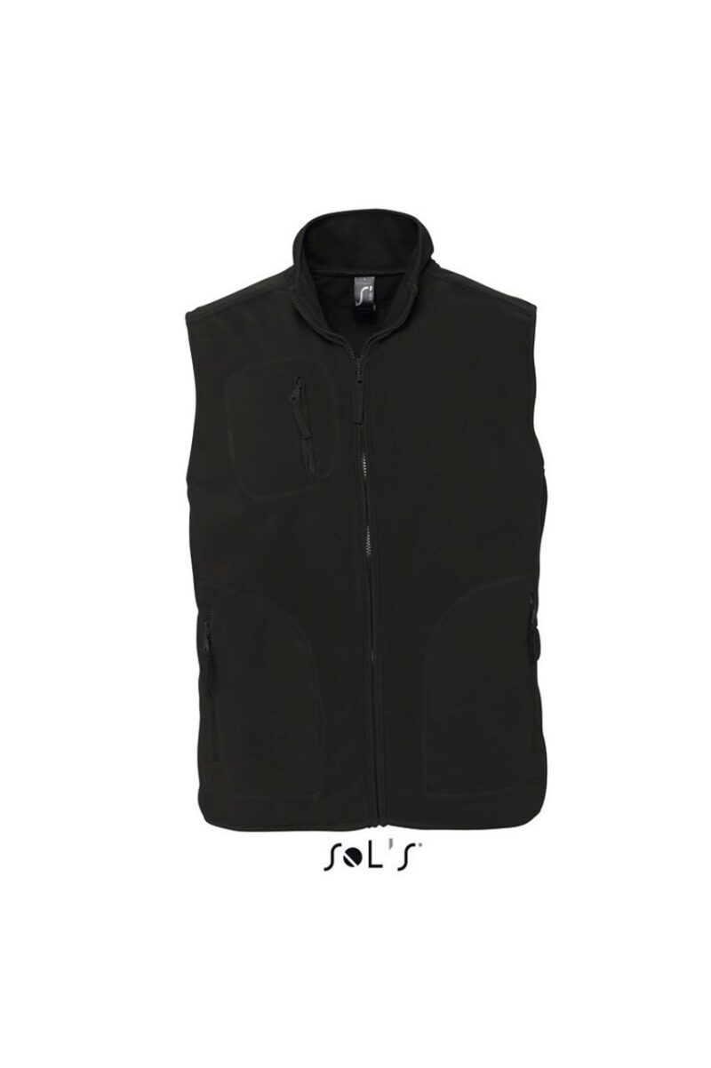 so51000-black-a SOL'S NORWAY - UNISEX SLEEVELESS FLEECE CARDIGAN - Μαύρο