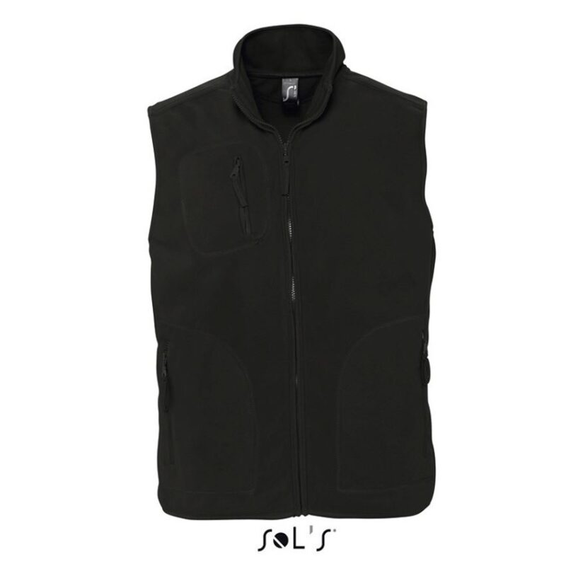 SOL'S NORWAY - UNISEX SLEEVELESS FLEECE CARDIGAN - Μαύρο