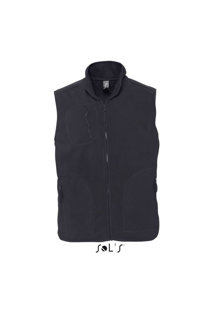 so51000-charcoal_grey-a SOL'S NORWAY - UNISEX SLEEVELESS FLEECE CARDIGAN - Ανθρακί