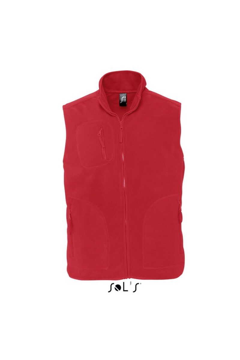 so51000-red-a SOL'S NORWAY - UNISEX SLEEVELESS FLEECE CARDIGAN - Κόκκινο