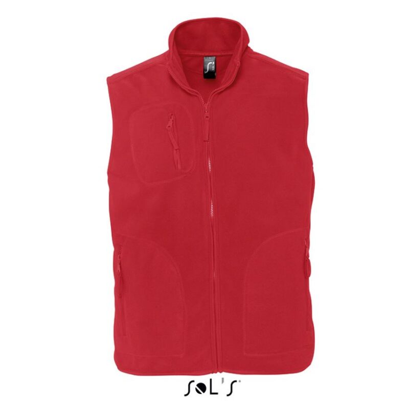 SOL'S NORWAY - UNISEX SLEEVELESS FLEECE CARDIGAN - Κόκκινο