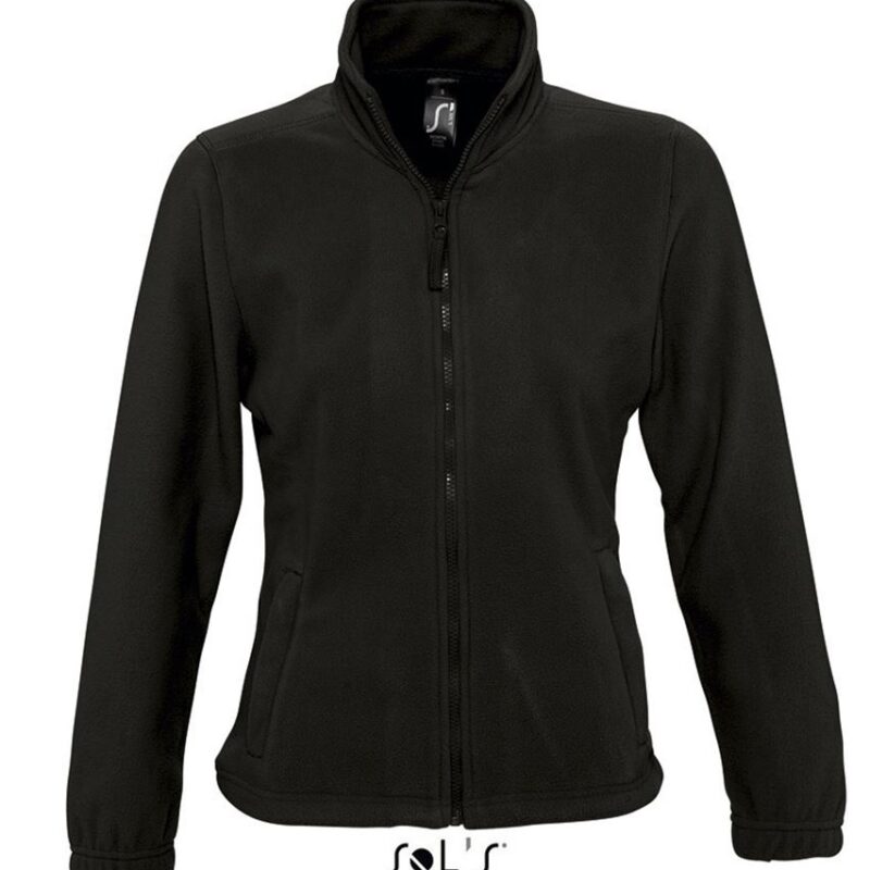 SOL'S NORTH WOMEN - ZIPPED FLEECE JACKET - Μαύρο