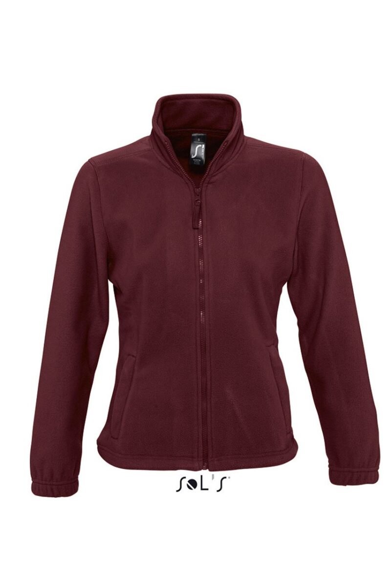 so54500-burgundy-a SOL'S NORTH WOMEN - ZIPPED FLEECE JACKET - μπορντό