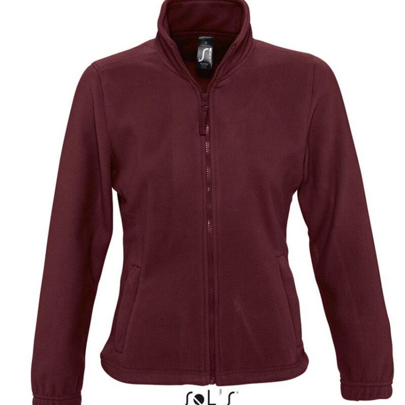 SOL'S NORTH WOMEN - ZIPPED FLEECE JACKET - μπορντό