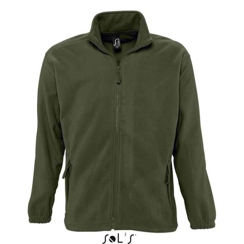 SOL'S NORTH MEN - ZIPPED FLEECE JACKET - χακί