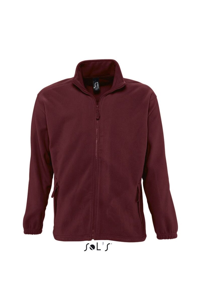 so55000-burgundy-a SOL'S NORTH MEN - ZIPPED FLEECE JACKET - μπορντό