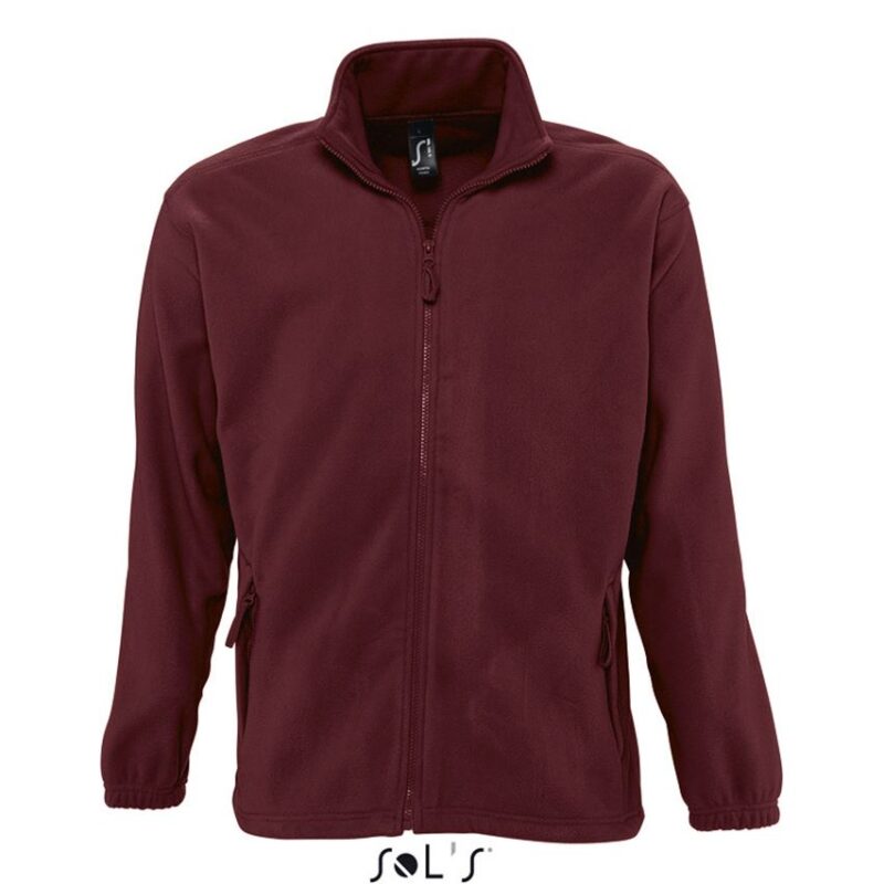 SOL'S NORTH MEN - ZIPPED FLEECE JACKET - μπορντό