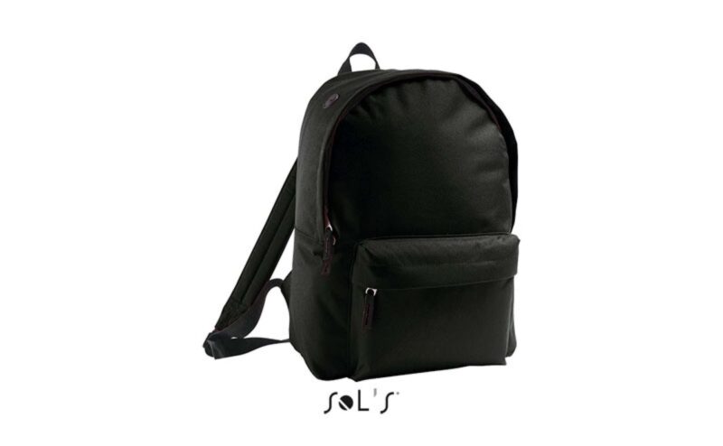 so70101-black-a1 SOL'S RIDER KIDS' - 600D POLYESTER RUCKSACK - Μαύρο