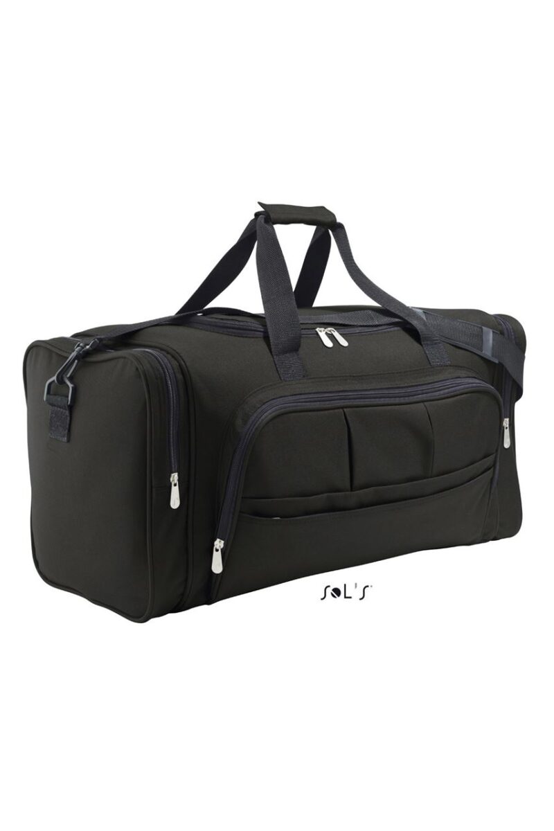 so70900-black-a SOL'S WEEK-END - 600D POLYESTER MULTI-POCKET TRAVEL BAG - Μαύρο