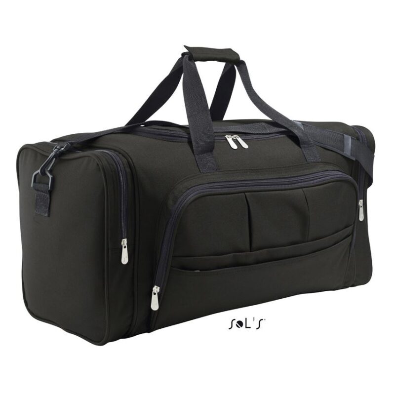 so70900-black-a SOL'S WEEK-END - 600D POLYESTER MULTI-POCKET TRAVEL BAG - Μαύρο