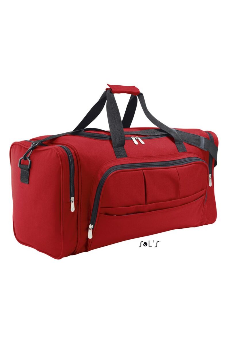 so70900-red-a SOL'S WEEK-END - 600D POLYESTER MULTI-POCKET TRAVEL BAG - Κόκκινο