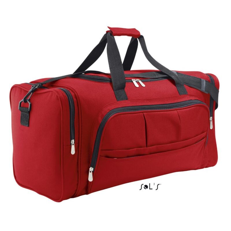 so70900-red-a SOL'S WEEK-END - 600D POLYESTER MULTI-POCKET TRAVEL BAG - Κόκκινο