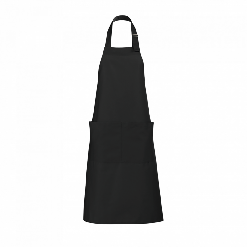 SOL'S GALA - LONG APRON WITH POCKETS - Μαύρο