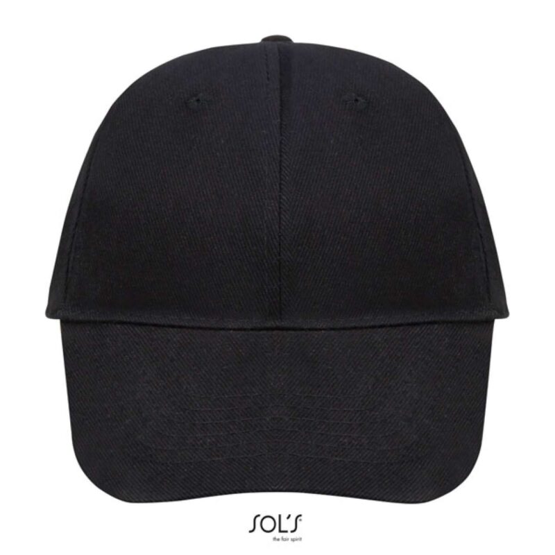 so88100-black-a1 BUFFALO SOL'S - SIX PANEL CAP - Μαύρο
