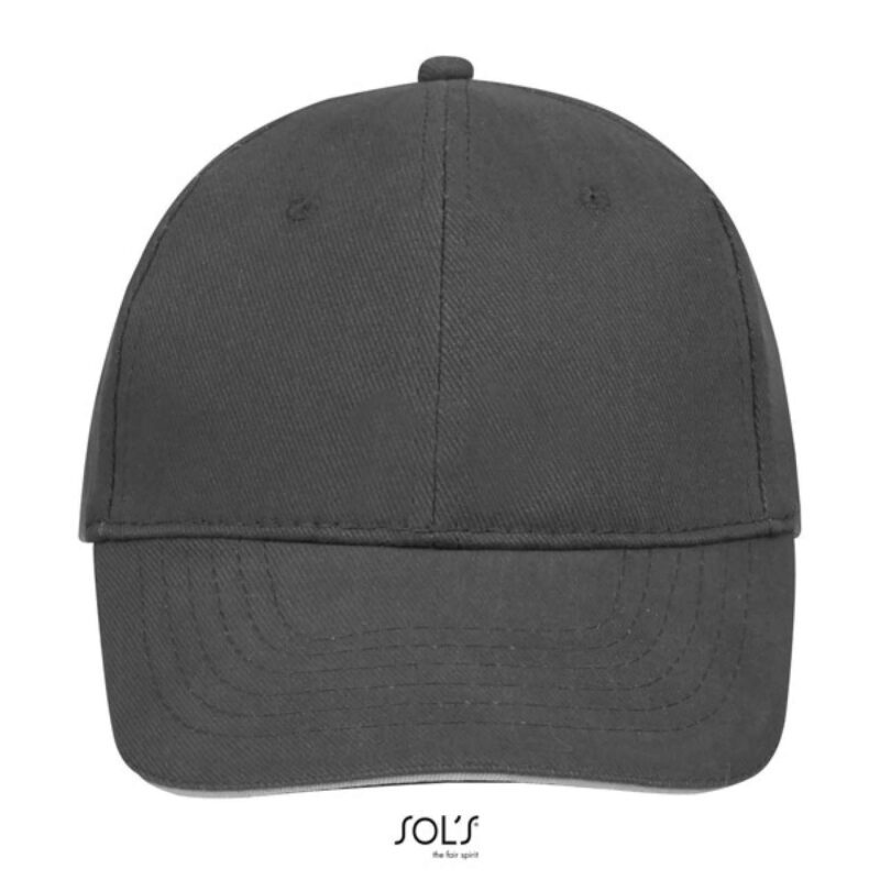 so88100-dark_grey_light_grey-a1 BUFFALO SOL'S - SIX PANEL CAP - Σκούρο Γκρι/Ανοιχτό Γκρι