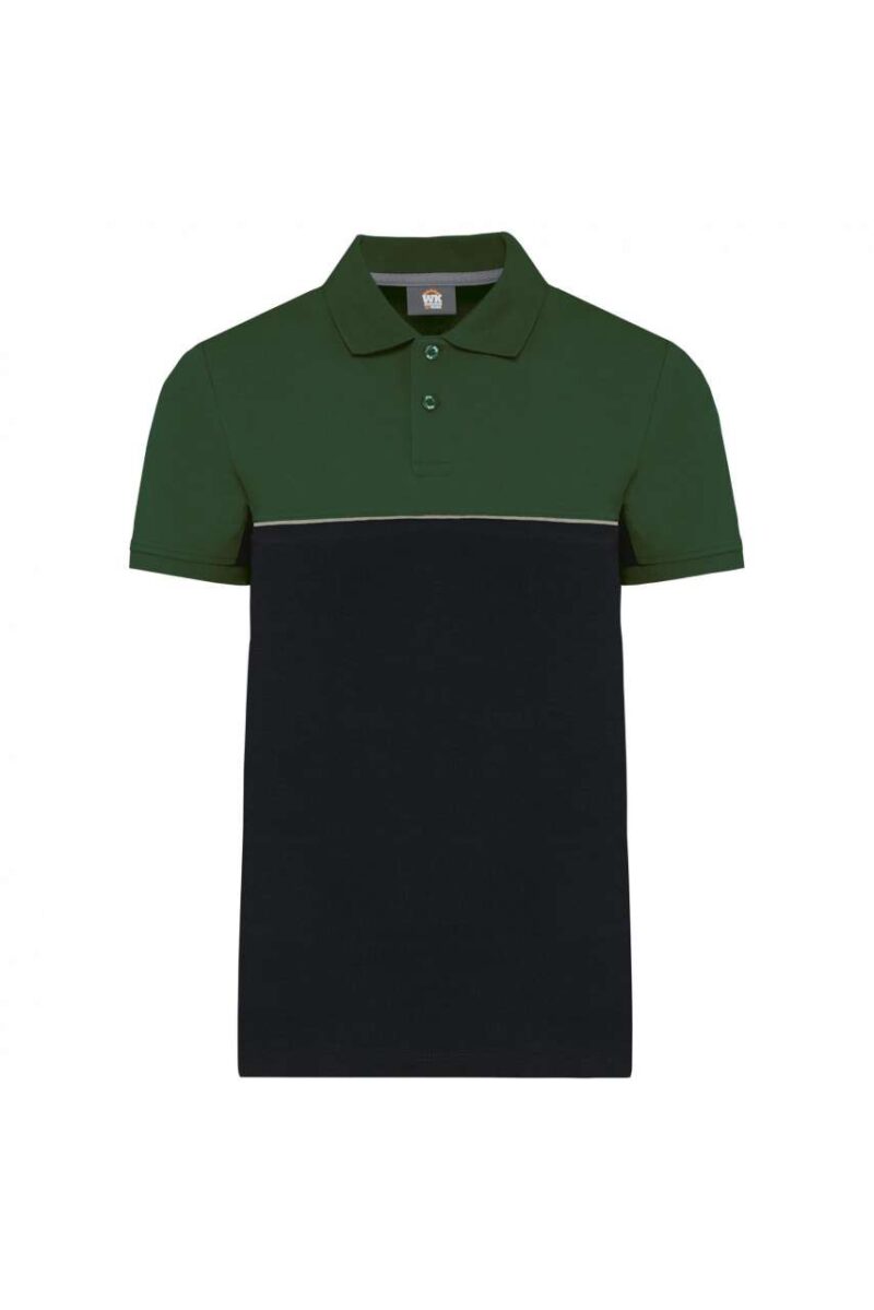 wk210-blackforest_green-a1 Designed To Work UNISEX ECO-FRIENDLY TWO-TONE SHORT SLEEVE POLO SHIRT - Μαύρο και Πορτοκαλί