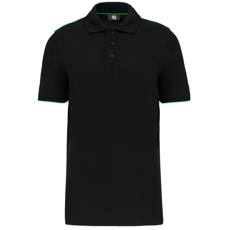 Designed To Work MEN SHORT-SLEEVED CONTRASTING DAYTODAY POLO SHIRT - Μαύρο και Πορτοκαλί