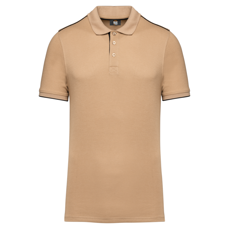 Designed To Work MEN SHORT-SLEEVED CONTRASTING DAYTODAY POLO SHIRT - Camel/Black