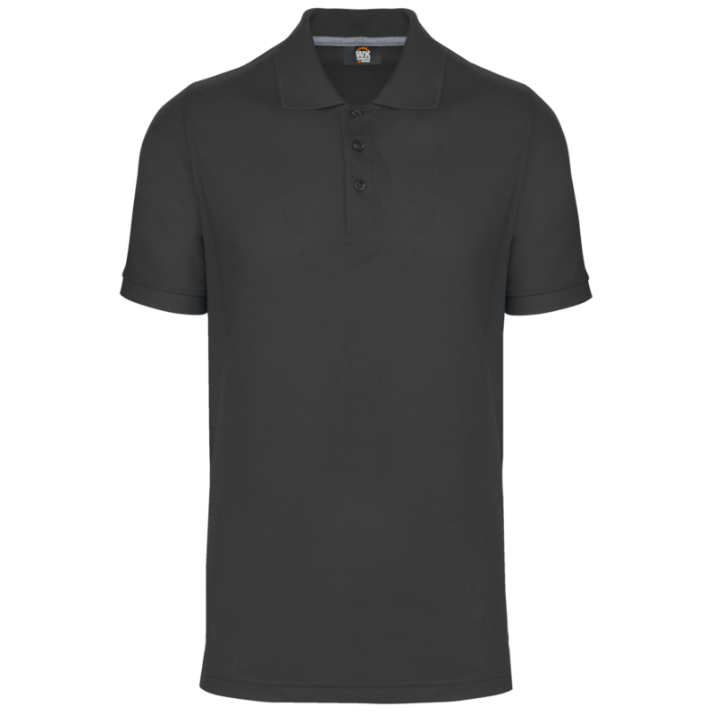 wk274-dark_grey-a1 Designed To Work κοντομάνικο μπλουζάκι πόλο" or "Ανδρική κοντομάνικη μπλούζα πόλο". Let's assume the instruction "Protected terms to keep exactly after placeholders are restored: SHORT-SLEEVED, SHIRT, POLO, MEN" is the *most specific* and therefore overrides the general "Translate to natural - Σκούρο Γκρι