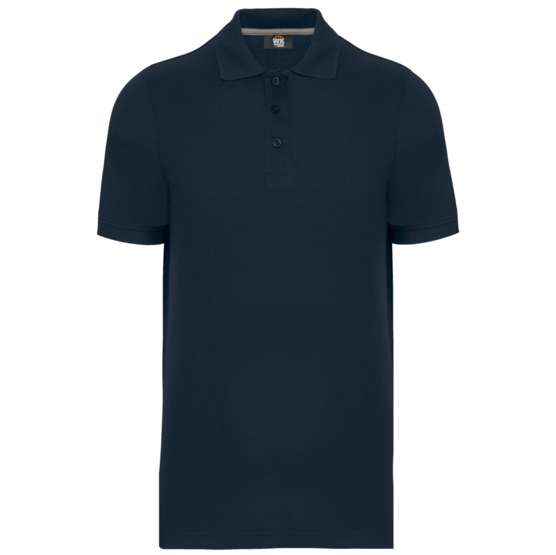 wk274-navy-a1 Designed To Work κοντομάνικο μπλουζάκι πόλο" or "Ανδρική κοντομάνικη μπλούζα πόλο". Let's assume the instruction "Protected terms to keep exactly after placeholders are restored: SHORT-SLEEVED, SHIRT, POLO, MEN" is the *most specific* and therefore overrides the general "Translate to natural - Μπλε μαρίν