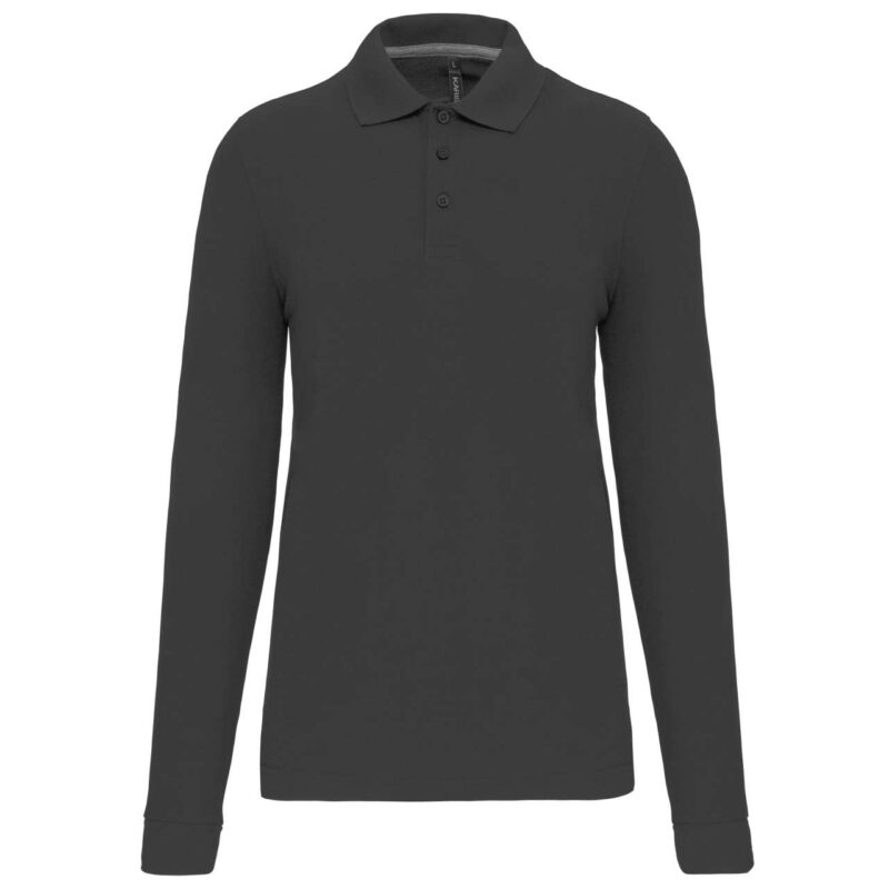 Designed To Work MEN'S LONG-SLEEVED POLO SHIRT - Σκούρο Γκρι