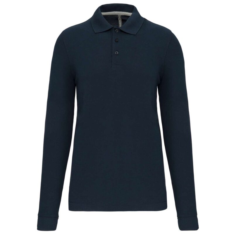 Designed To Work MEN'S LONG-SLEEVED POLO SHIRT - Μπλε μαρίν