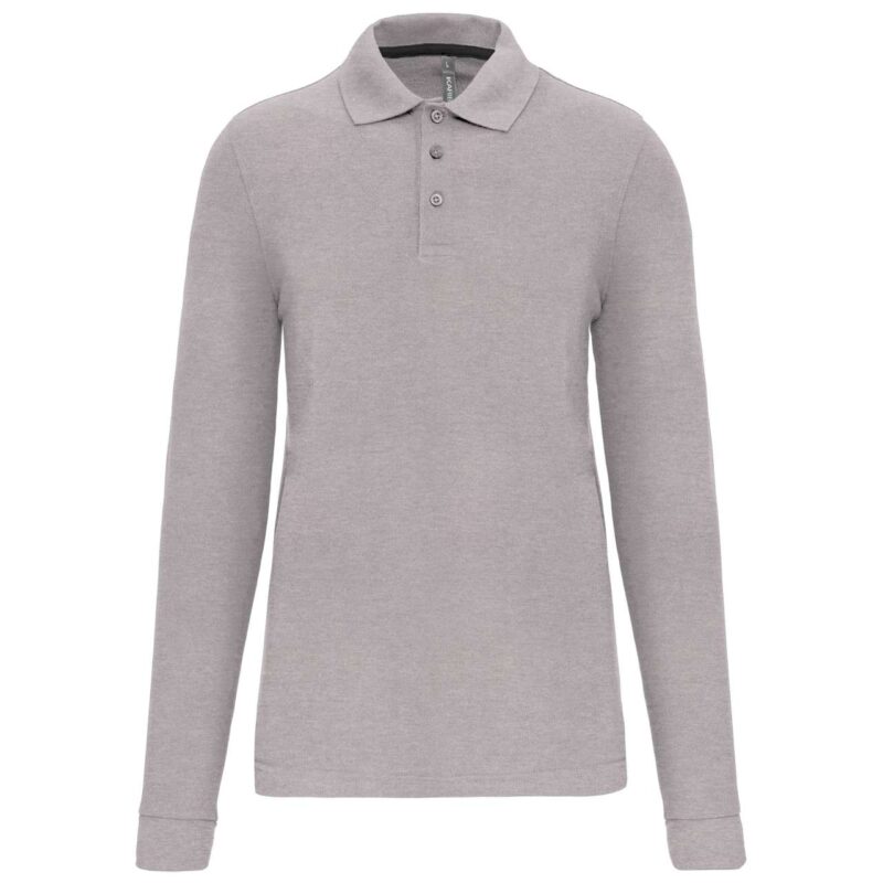 Designed To Work MEN'S LONG-SLEEVED POLO SHIRT - Γκρι της Οξφόρδης