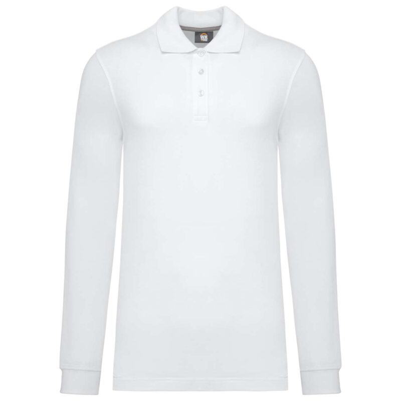 Designed To Work MEN'S LONG-SLEEVED POLO SHIRT - Λευκό