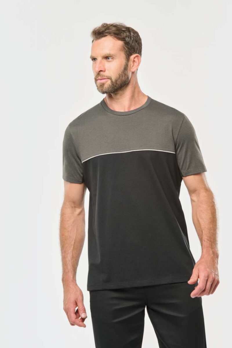 wk304-9 Designed To Work UNISEX ECO-FRIENDLY SHORT SLEEVE TWO-TONE T-SHIRT - Κόκκινο/Σκούρο Γκρι