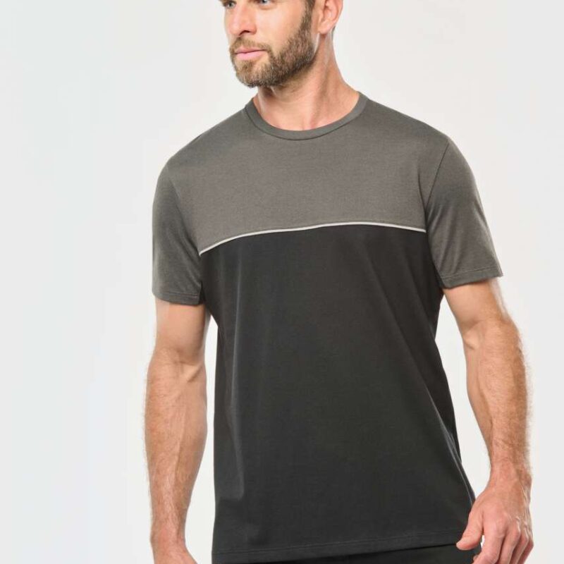 Designed To Work UNISEX ECO-FRIENDLY SHORT SLEEVE TWO-TONE T-SHIRT - Κόκκινο/Σκούρο Γκρι