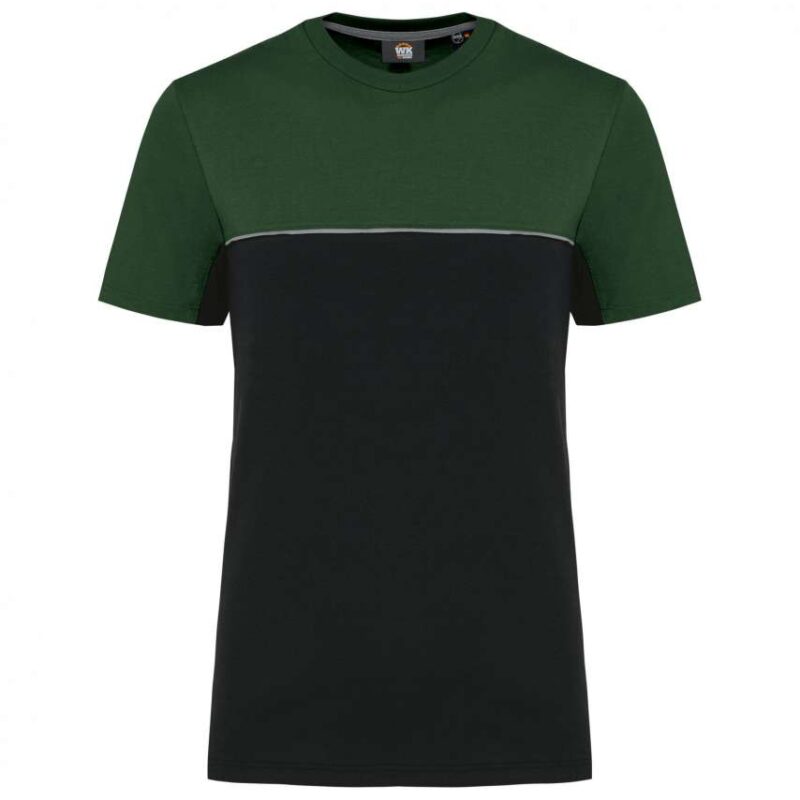 Designed To Work UNISEX ECO-FRIENDLY SHORT SLEEVE TWO-TONE T-SHIRT - Black/Forest Green