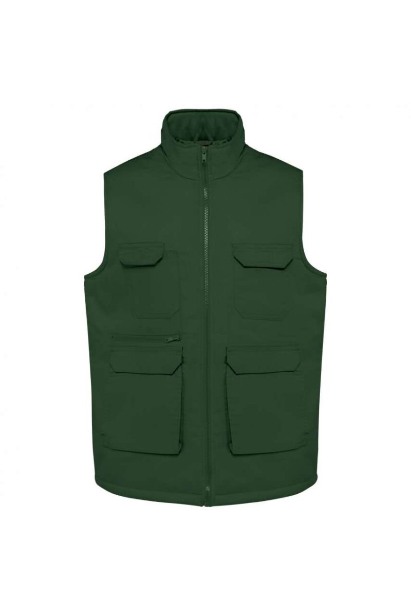 wk607-forest_green-a1 Designed To Work UNISEX PADDED MULTI-POCKET POLYCOTTON VEST - Πράσινο του δάσους