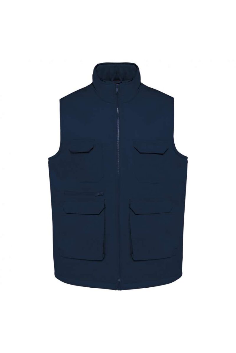 wk607-navy-a1 Designed To Work UNISEX PADDED MULTI-POCKET POLYCOTTON VEST - Μπλε μαρίν