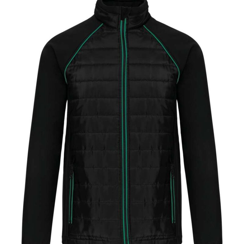 wk6147-blackkelly_green-a1 Designed To Work UNISEX DUAL-FABRIC DAYTODAY JACKET - Black/Kelly Green