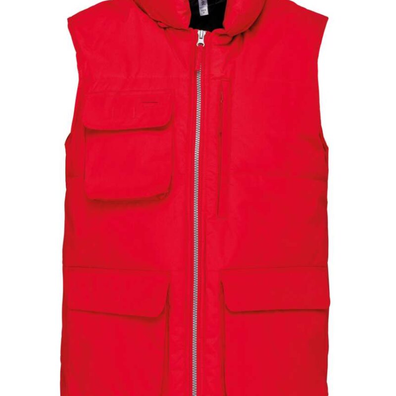 wk615-red-a1 Designed To Work QUILTED BODYWARMER - Κόκκινο