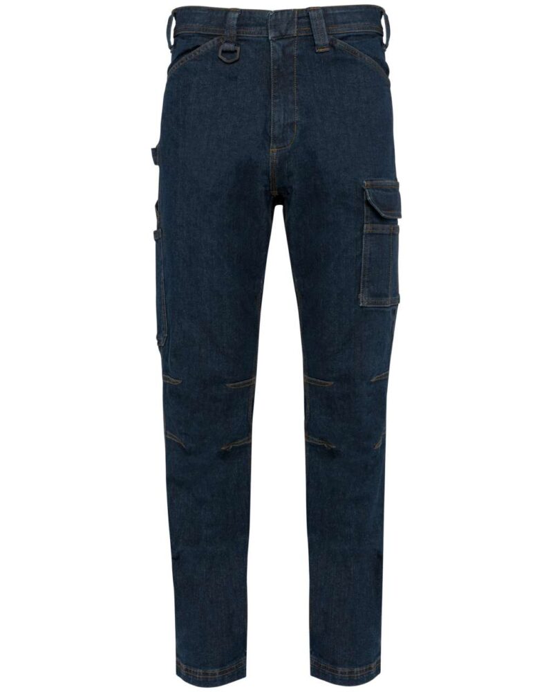 wk705-blue_rinse-a2 Designed To Work TROUSERS'S MULTIPOCKET DENIM MEN - Blue Rinse