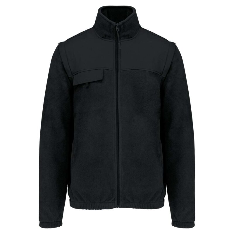 Designed To Work FLEECE JACKET WITH REMOVABLE SLEEVES - Μαύρο