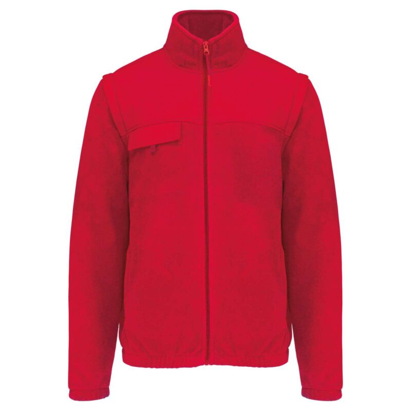 Designed To Work FLEECE JACKET WITH REMOVABLE SLEEVES - Κόκκινο