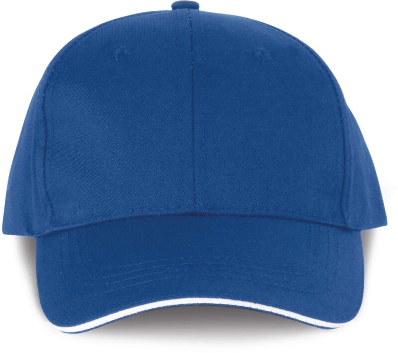 wkp145-royal_blue_white-a1 Designed To Work K-UP K-UP 6 PANELS SANDWICH PEAK CAP OEKOTEX CERTIFIED - βασιλικό μπλε/λευκό