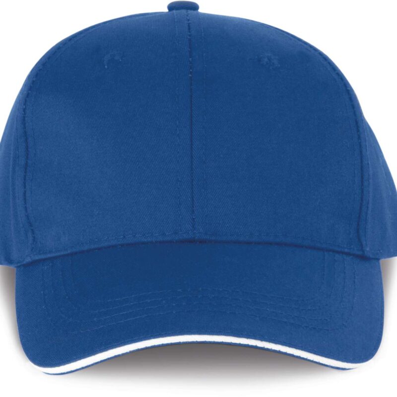 Designed To Work K-UP K-UP 6 PANELS SANDWICH PEAK CAP OEKOTEX CERTIFIED - βασιλικό μπλε/λευκό