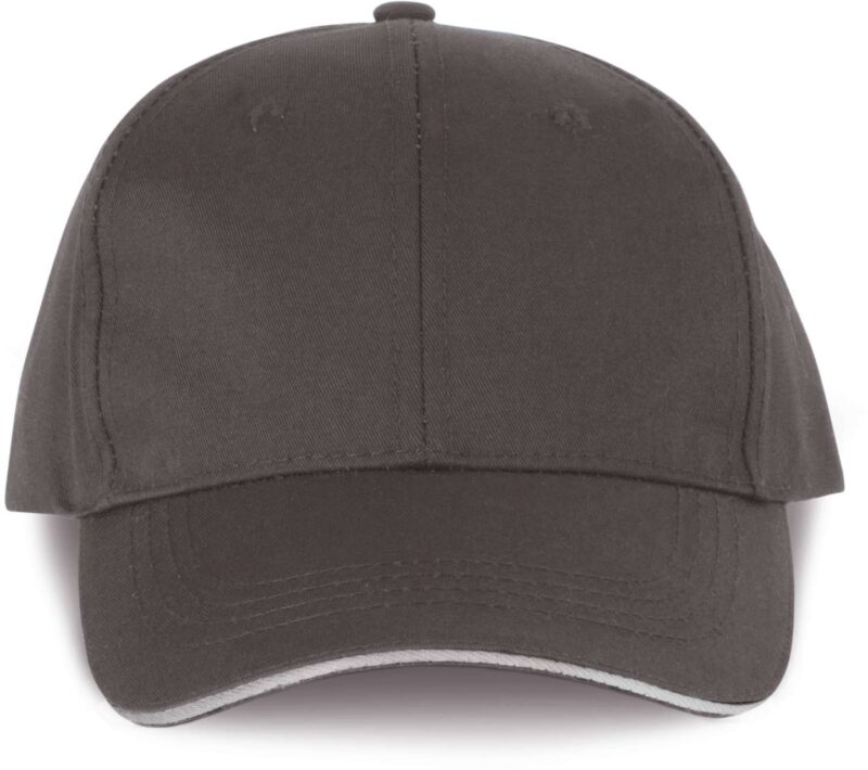 wkp145-shale_greylight_grey-a1 Designed To Work K-UP K-UP 6 PANELS SANDWICH PEAK CAP OEKOTEX CERTIFIED - Shale Grey/Light Grey