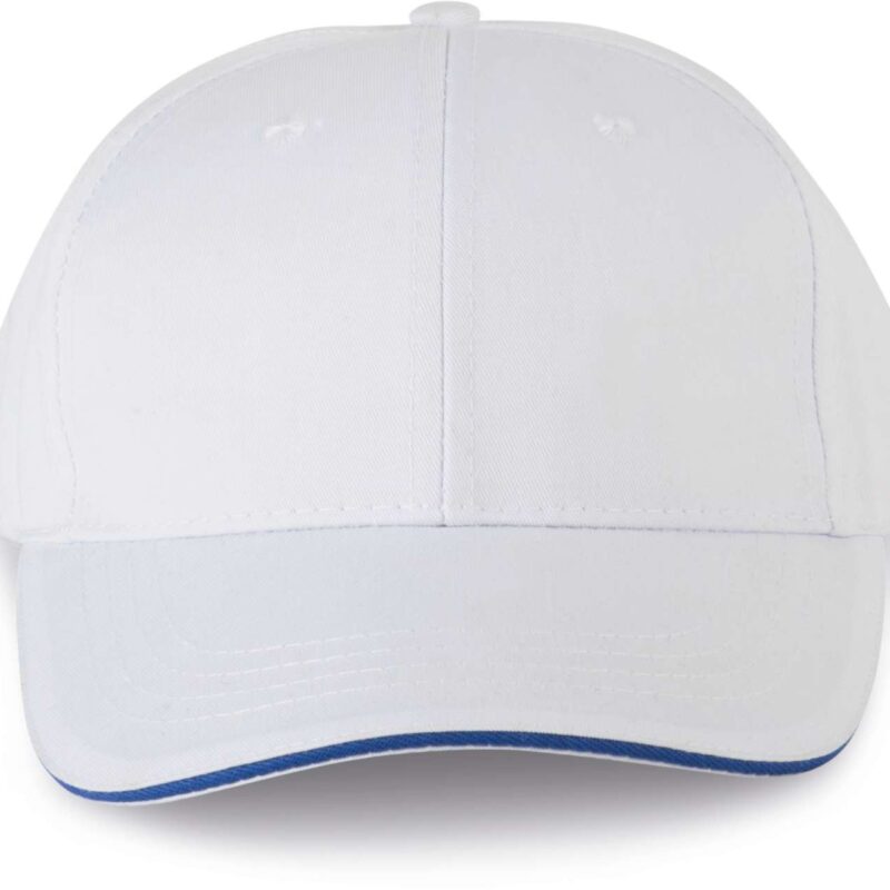 Designed To Work K-UP K-UP 6 PANELS SANDWICH PEAK CAP OEKOTEX CERTIFIED - Λευκό/Βασιλικό Μπλε