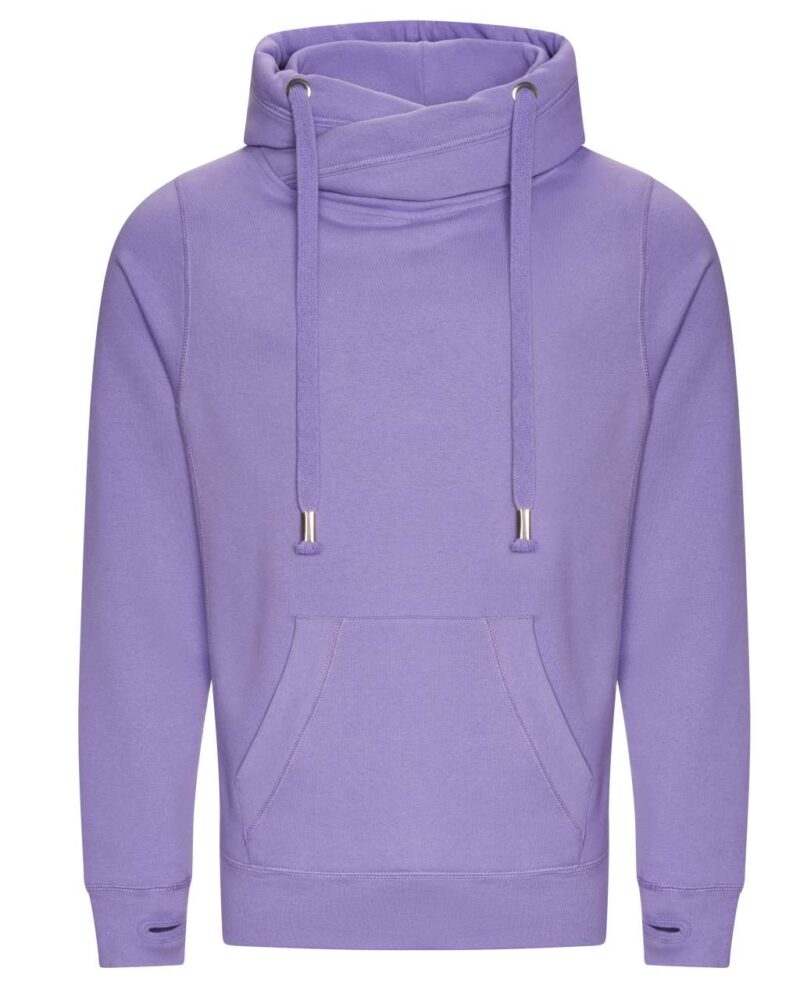 Just Hoods CROSS NECK HOODIE - Digital Lavender