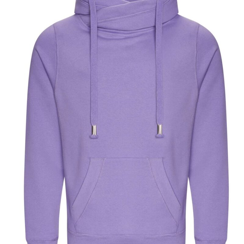 Just Hoods CROSS NECK HOODIE - Digital Lavender