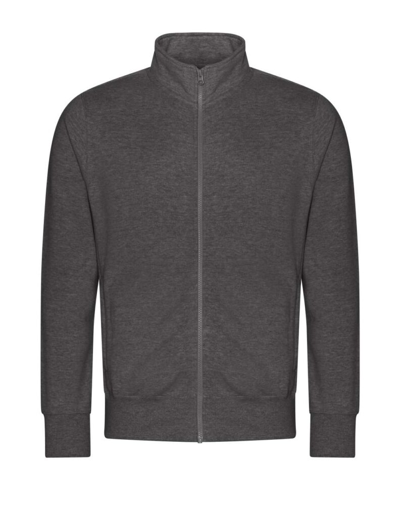awjh147-charcoal-a1 Just Hoods CAMPUS SWEAT FULL ZIP - 52% Cotton/48% Polyester