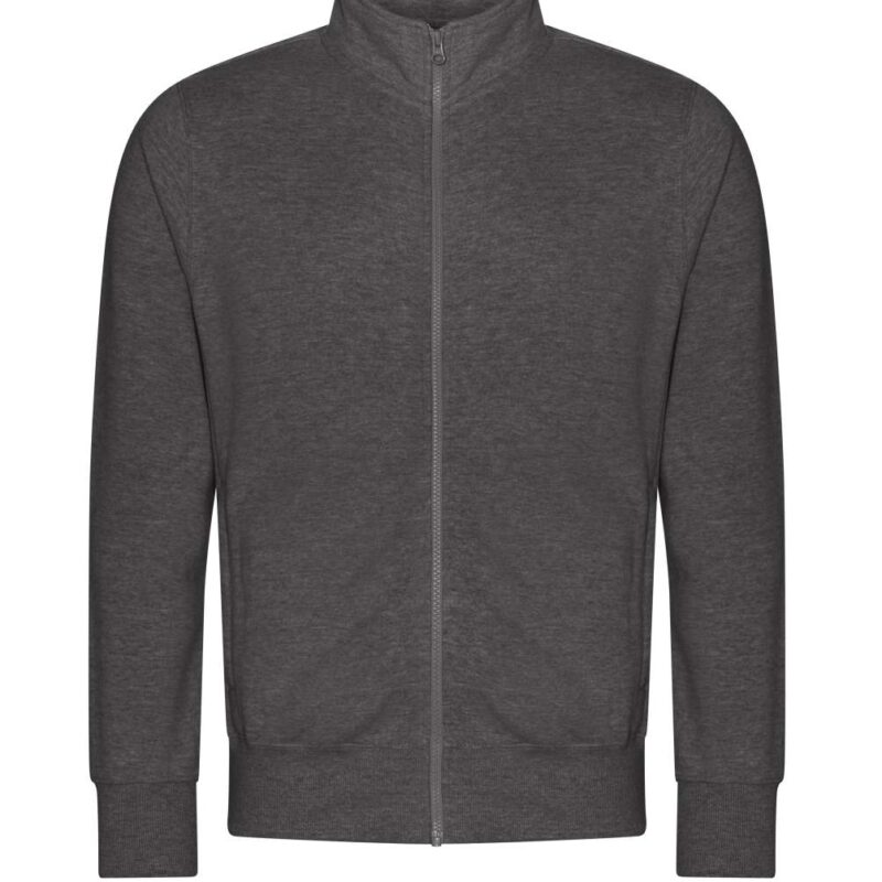 awjh147-charcoal-a1 Just Hoods CAMPUS SWEAT FULL ZIP - 52% Cotton/48% Polyester