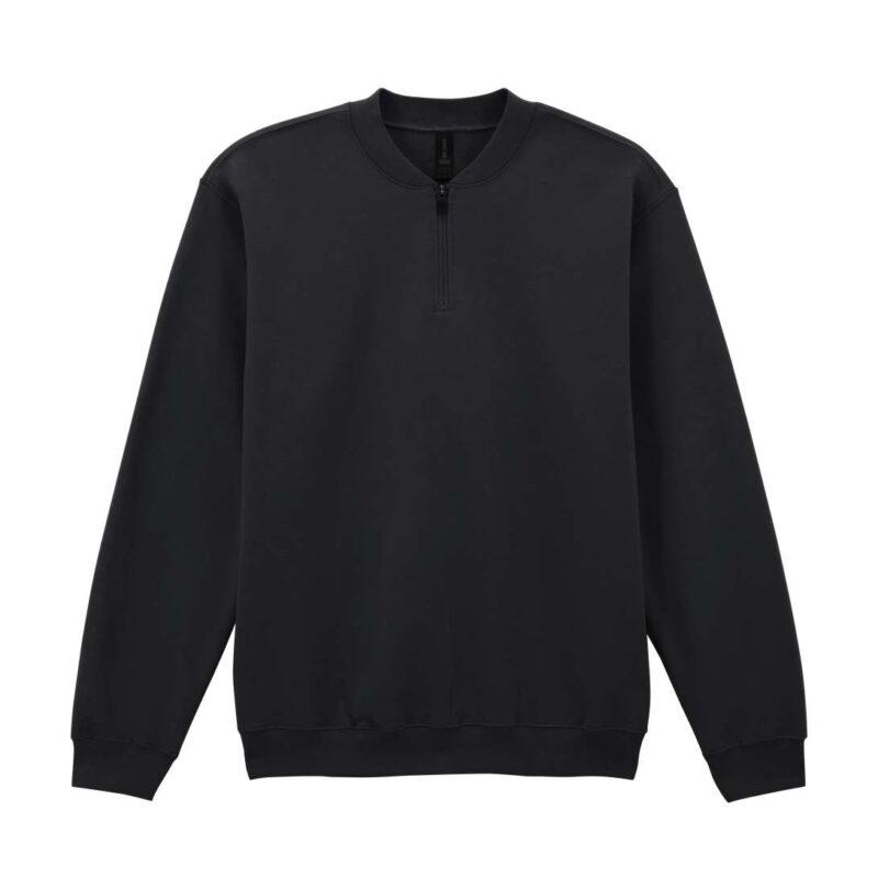 Gildan SOFTSTYLE™ ADULT MIDWEIGHT FLEECE 1/4 ZIP SWEATSHIRT - Μαύρο