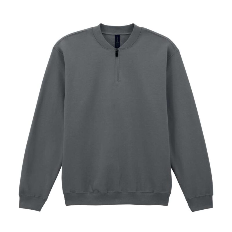 gisf008-charcoal-a2 Gildan SOFTSTYLE™ ADULT MIDWEIGHT FLEECE 1/4 ZIP SWEATSHIRT - Ανθρακί