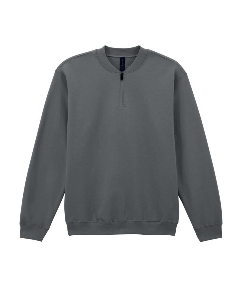 gisf008-charcoal-a2 Gildan SOFTSTYLE™ ADULT MIDWEIGHT FLEECE 1/4 ZIP SWEATSHIRT - Ανθρακί