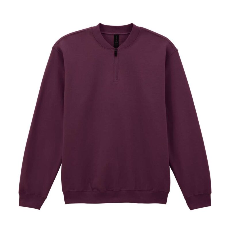 Gildan SOFTSTYLE™ ADULT MIDWEIGHT FLEECE 1/4 ZIP SWEATSHIRT - Βυσσινί